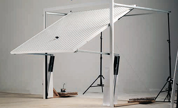 An image demonstrating installation of a garage door
